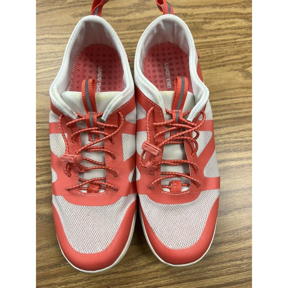 Lands End Womens Water Shoes 508514 Low Top Bungee Lace Up Sneakers 8.5